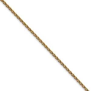 1.5mm, 14k Yellow Gold, Solid Parisian Wheat Chain Necklace, 18 Inch
